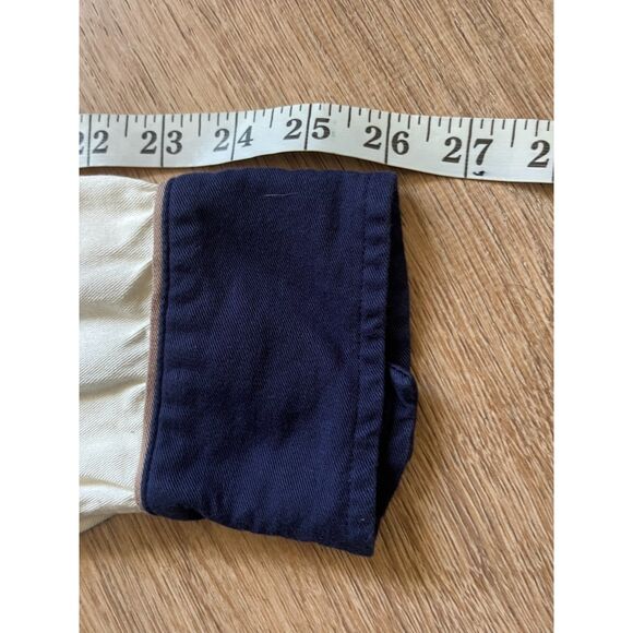 Vintage The J. Peterman Co Ivory Blue Pearl Snap Western Shirt Top  Mens Size XL - Picture 10 of 14